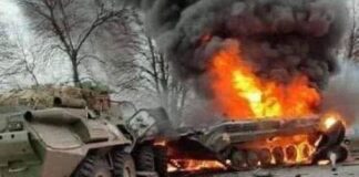 На трассе Донецк – Мариуполь горит военный транспорт окупантов: «Спартан» показал работу дронов, — ВИДЕО