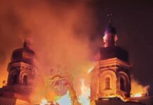 Россия ударила по Киево-Печерской лавре: из-за прямого попадания загорелся Успенский собор, — ФОТО