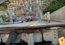 В сети показали видео разрушенного моста на трассе Мариуполь — Донецк