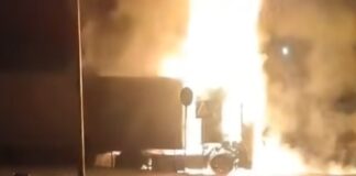 Російський дрон влучив у вантажівку за 800 м від кордону Польщі